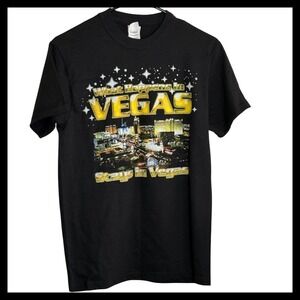 NWOT Delta Magnum Weight What Happens in Vegas Stays in Vegas Black T-Shirt S